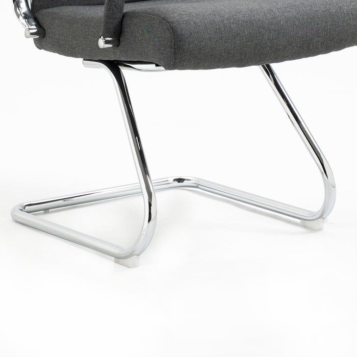 B-Ware OFFICE COMFORT 2er Set LB Besucherstühle Stoff Dunkelgrau