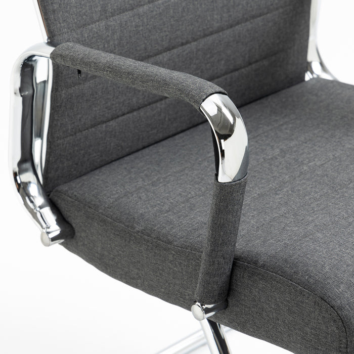 B-Ware OFFICE COMFORT 2er Set LB Besucherstühle Stoff Dunkelgrau