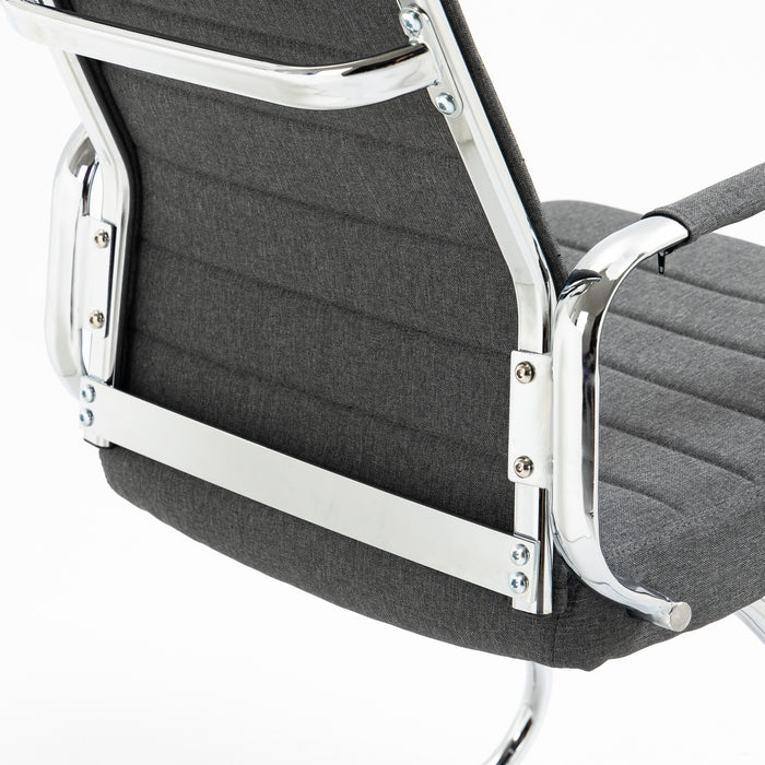 B-Ware OFFICE COMFORT 2er Set LB Besucherstühle Stoff Dunkelgrau