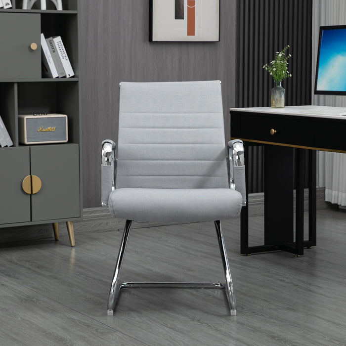 B-Ware 2er Set OFFICE COMFORT Besucherstuhl LB Stoff Hellgrau