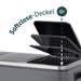 SVITA TM2X30L 3-fach Mülltrennsystem in Grau, Closeup auf Deckel mit Illustration Softclose-Deckel