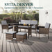 SVITA DENVER Gartenmöbelset für bis zu 7 Personen - Braune Polyrattan Sitzgruppe