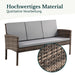 Braune Bank aus Polyrattan mit grauen Polstern - Detail Hochwertiges Material, qualitative Verarbeitung
