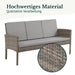 Braune Bank aus Polyrattan mit grauen Polstern - Detail Hochwertiges Material, qualitative Verarbeitung