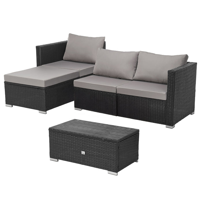 QUEENS Polyrattan Lounge Sofa Garten Garnitur Lounge Gartenmöbel Rattan