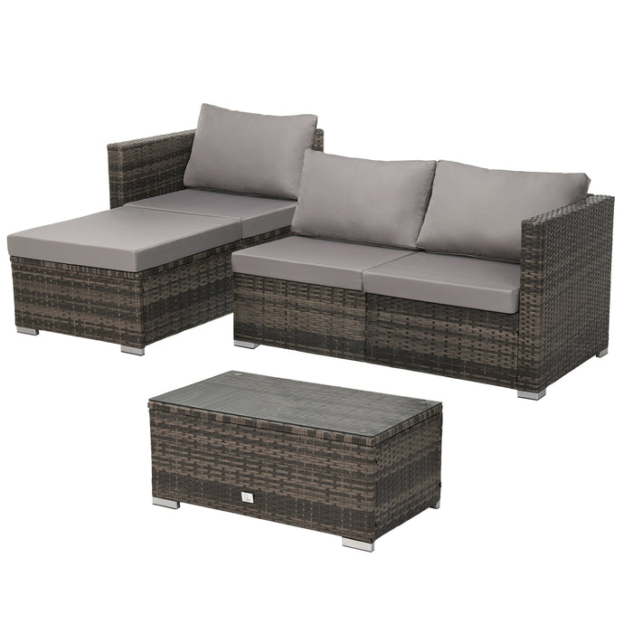 QUEENS Polyrattan Lounge Sofa Garten Garnitur Lounge Gartenmöbel Rattan