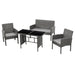 SVITA BROOKLYN XL Polyrattan Garten Essgruppe grau 