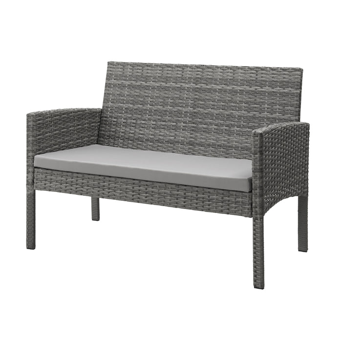 SVITA BROOKLYN XL Polyrattan Sitzbank grau