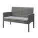 SVITA BROOKLYN XL Polyrattan Sitzbank grau