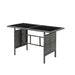 SVITA BROOKLYN XL Polyrattan Esstisch mit Glasplatte grau
