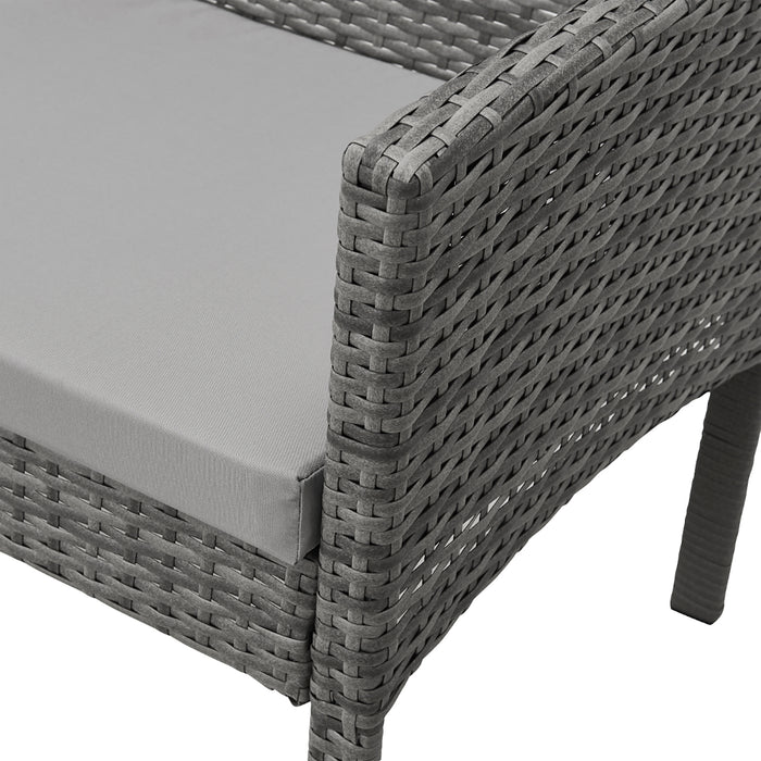 SVITA BROOKLYN XL Polyrattan Sessel grau - Detail Rattangeflecht