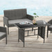 SVITA BROOKLYN XL Polyrattan Garten Essgruppe grau Ambientebild Terrasse 2