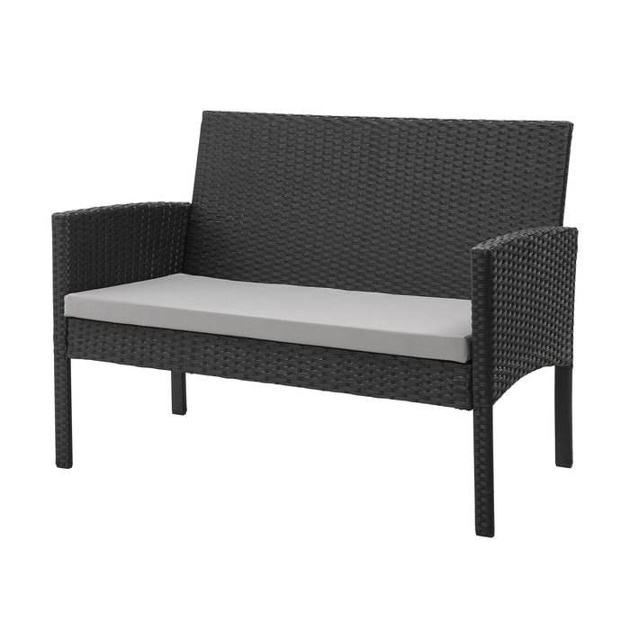 SVITA BROOKLYN XL Polyrattan Sitzbank schwarz