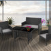 SVITA BROOKLYN XL Polyrattan Garten Essgruppe schwarz Ambientebild Terrasse