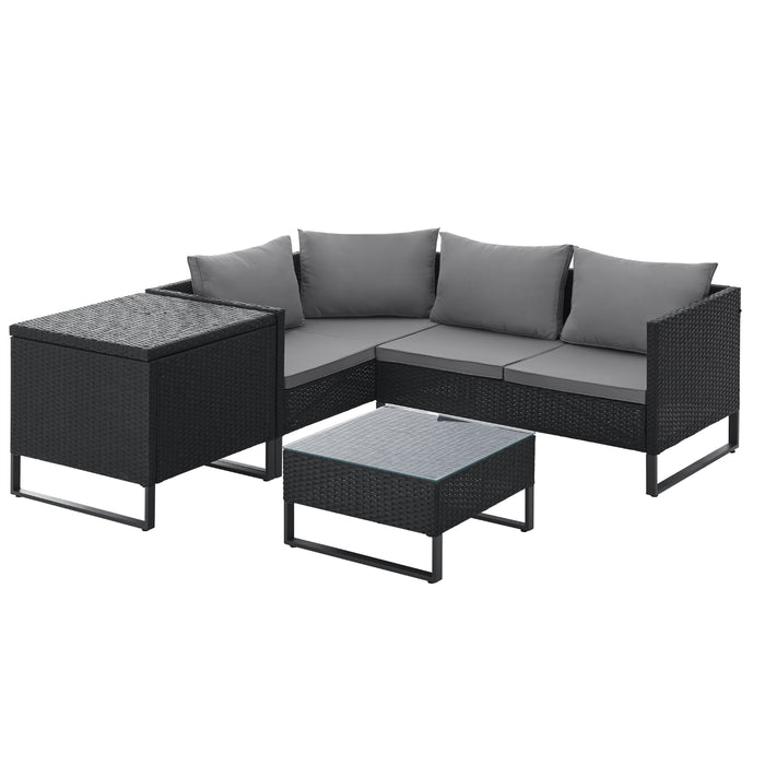 B-Ware KANSAS Rattanlounge Schwarz