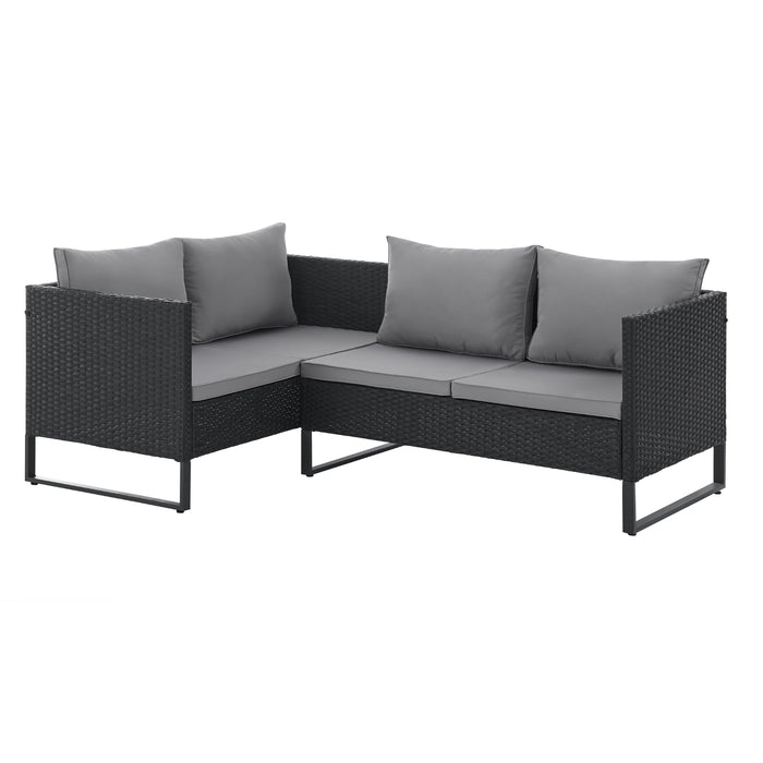 B-Ware KANSAS Rattanlounge Schwarz