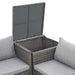 Detail offene Kissenbox grau