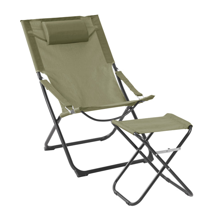campingstuhl liegestuhl TOMRA Liegestuhl mit Hocker