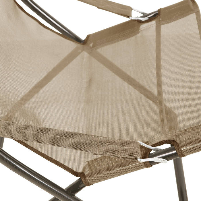 B-Ware TOMRA Liegestuhl Fußhocker Taupe/Sandfarben