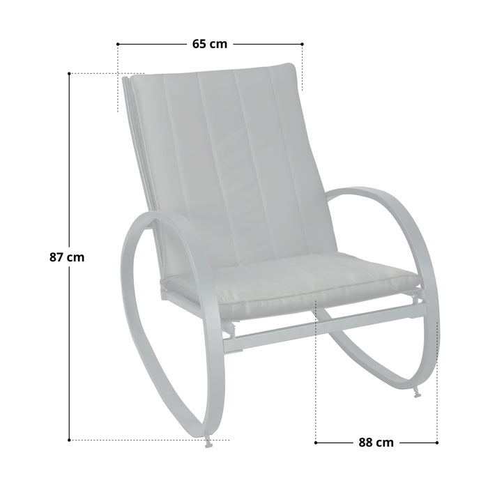 B-Ware EIBY DELUXE Outdoor Schaukelstuhl mit Polsterauflage Dunkelgrau