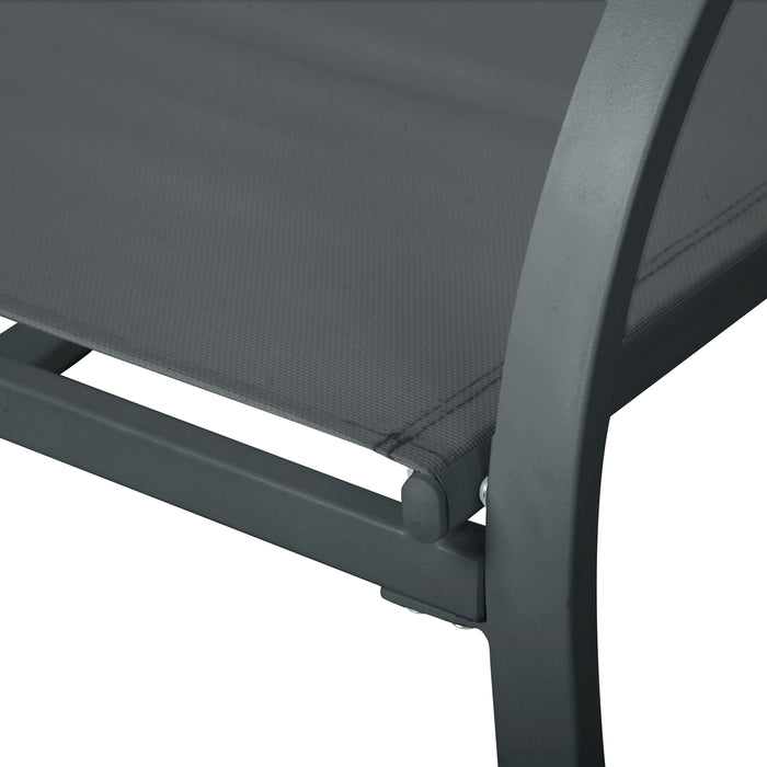 B-Ware EIBY DELUXE Outdoor Schaukelstuhl mit Polsterauflage Dunkelgrau