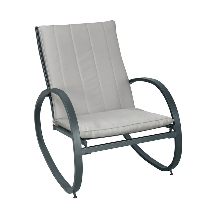 B-Ware EIBY DELUXE Schaukelstuhl Schaukelsessel Grau