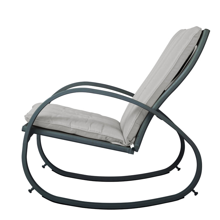 B-Ware EIBY DELUXE Schaukelstuhl Schaukelsessel Grau