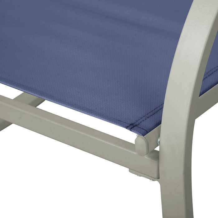 Outdoor Schaukelstuhl SVITA EIBY DELUXE blau Detail Sitzfläche