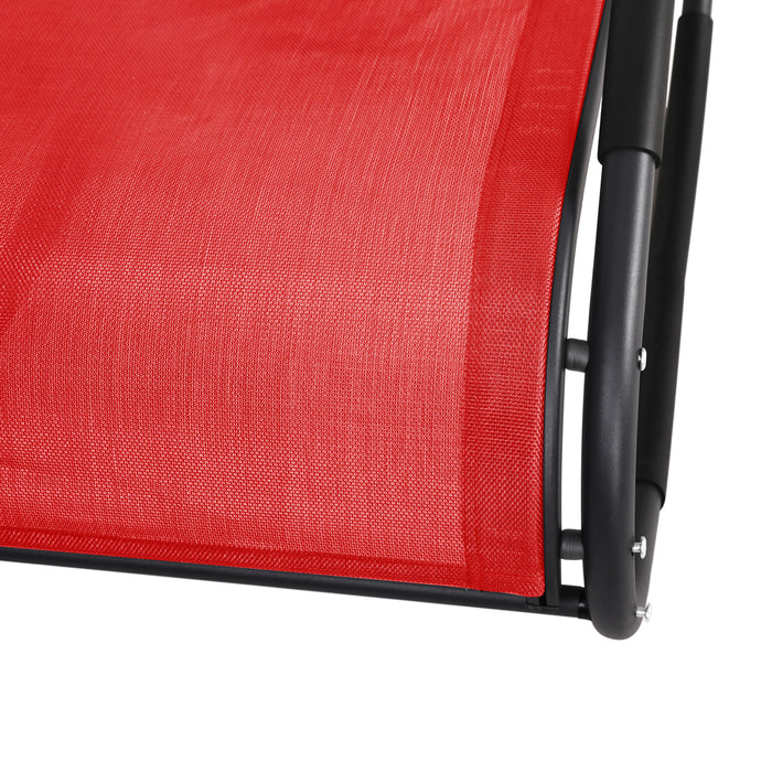 B-Ware EIBY Outdoor Schaukelstuhl Rot/Schwarz