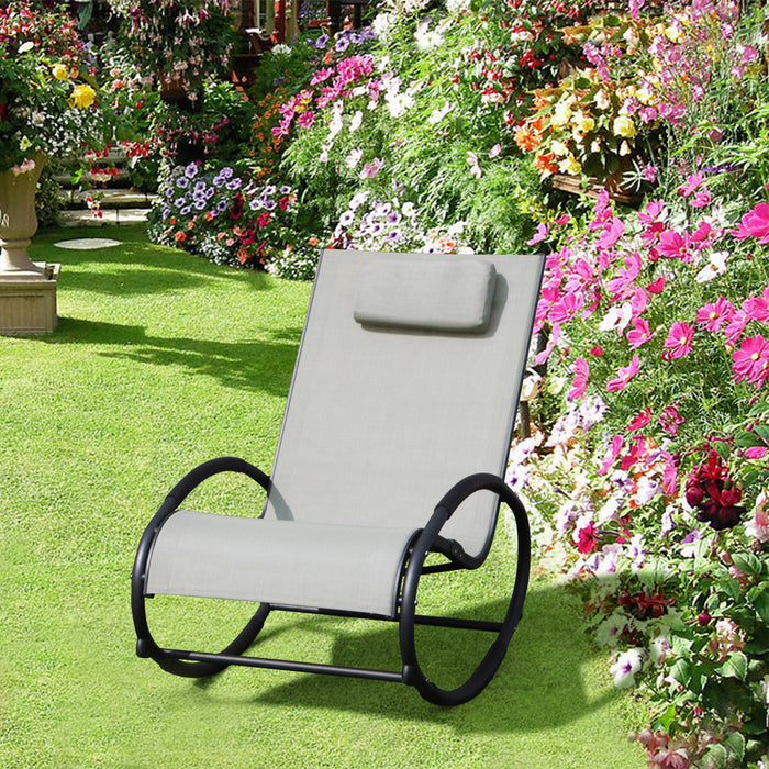 B-Ware EIBY Outdoor Schaukelstuhl Grau