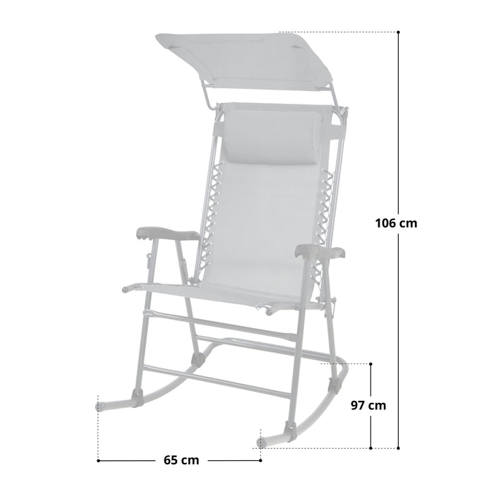 B-Ware Faltbarer Schaukelstuhl Sonnenschutz Beige