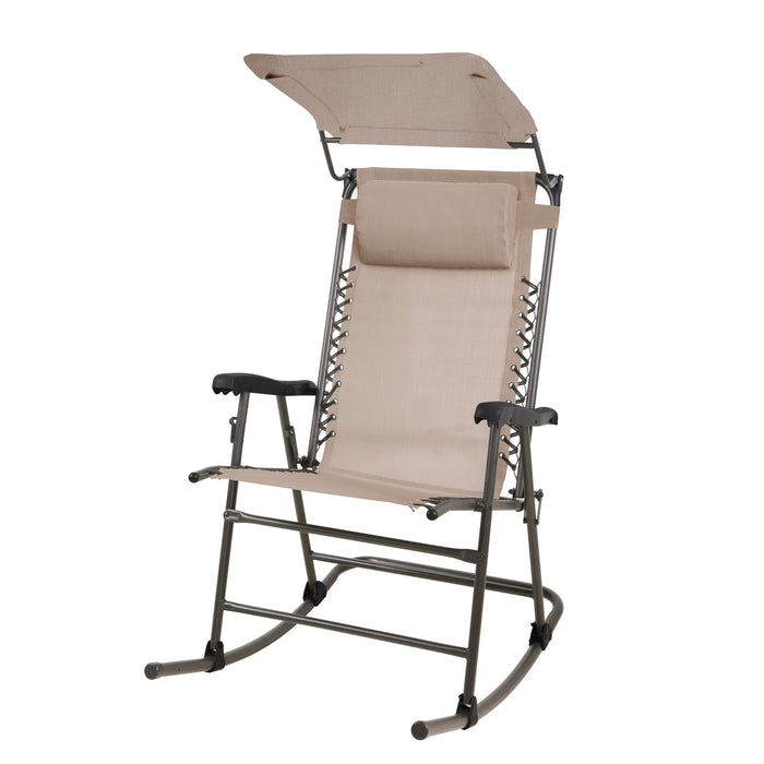 B-Ware Faltbarer Schaukelstuhl Sonnenschutz Beige