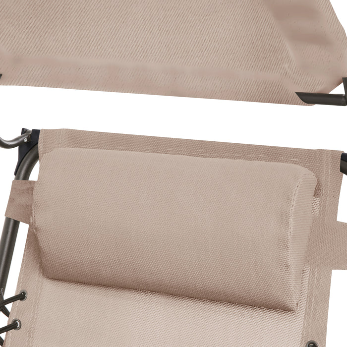 B-Ware Faltbarer Schaukelstuhl Sonnenschutz Beige