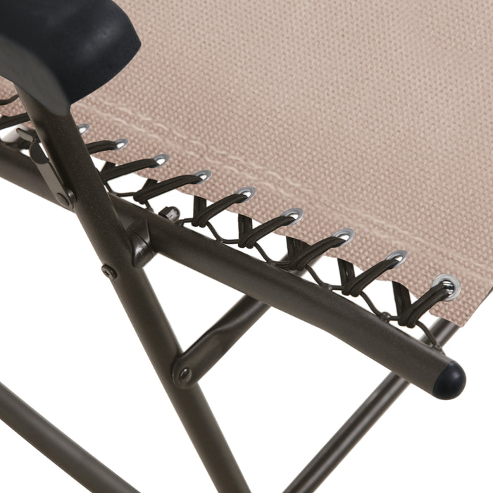 B-Ware Faltbarer Schaukelstuhl Sonnenschutz Beige