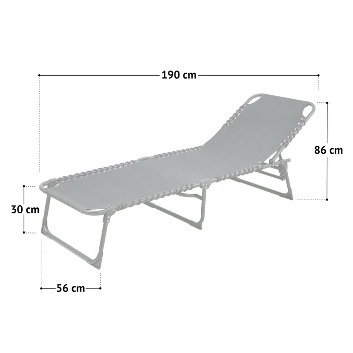 B-Ware 2er Set Sonnenliege Dunkelgrau