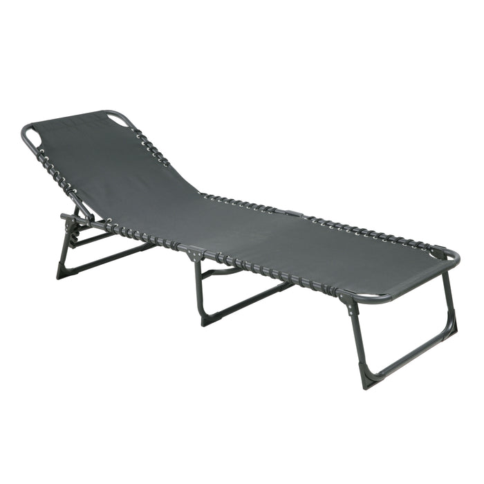 B-Ware 2er Set Sonnenliege Dunkelgrau