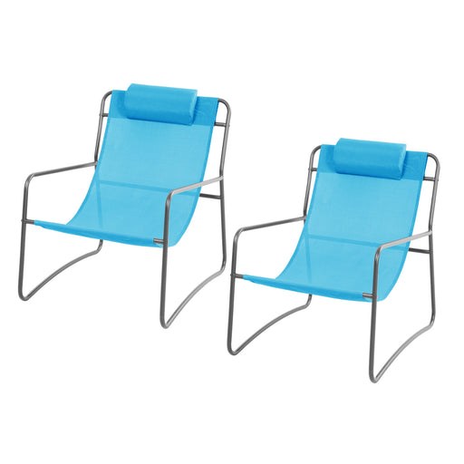 2-er Set Outdoor Relaxsessel blau