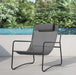 Outdoor Relaxsessel dunkelgrau mit Nackenkissen steht am Pool