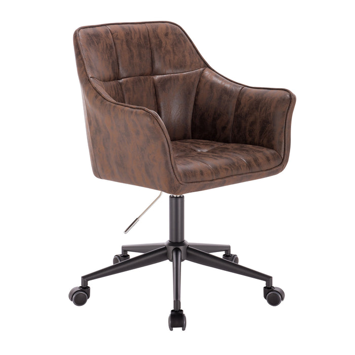 B-Ware Schreibtischstuhl Vintage Kunstleder Braun