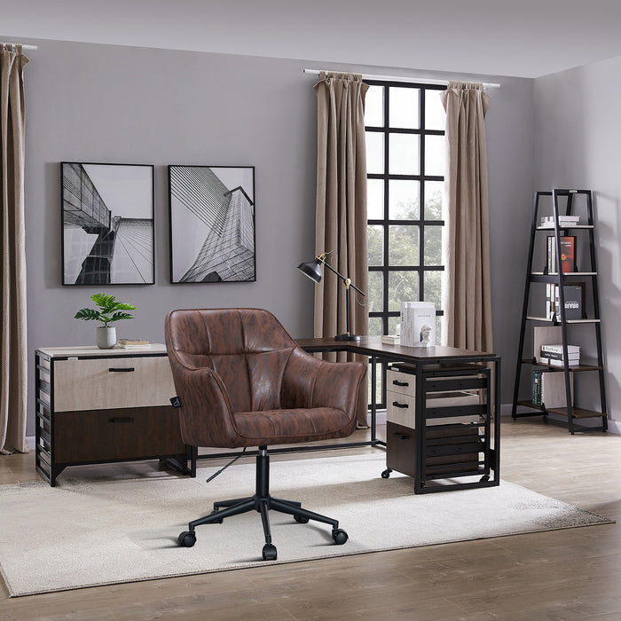 B-Ware Schreibtischstuhl Vintage Kunstleder Braun