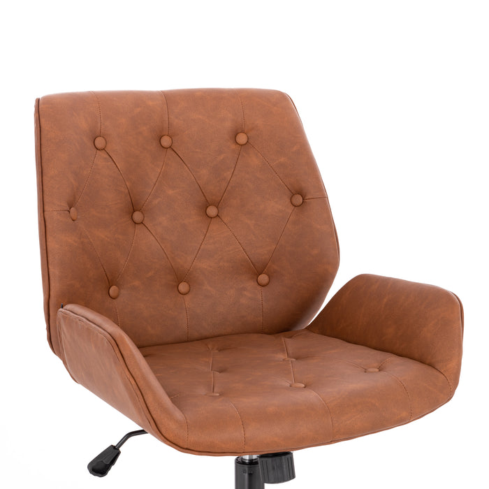 SVITA Gabriel Bureaustoel, vintage design, kunstleer, cognac SVITA Gabriel Bureaustoel, vintage design, kunstleer, cognac