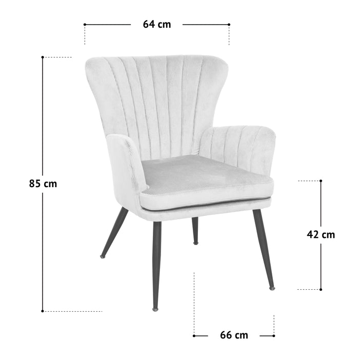 B-Ware Sessel SANSA Cord Weiß