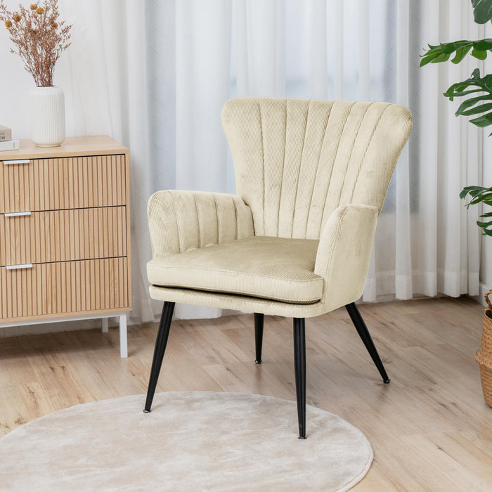 B-Ware Sessel SANSA Cord Weiß