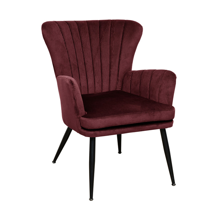 B-Ware Sessel SANSA Cord Weinrot