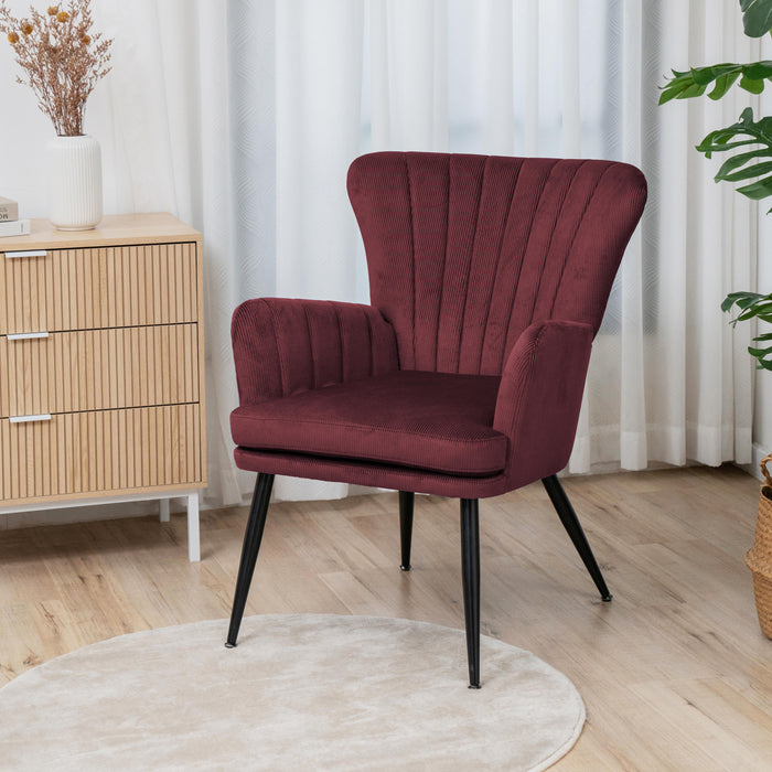 B-Ware Sessel SANSA Cord Weinrot