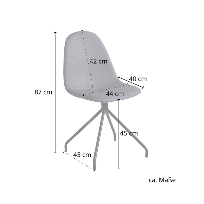 B-Ware 2er-Set Esszimmerstuhl Polyester Dunkelgrau