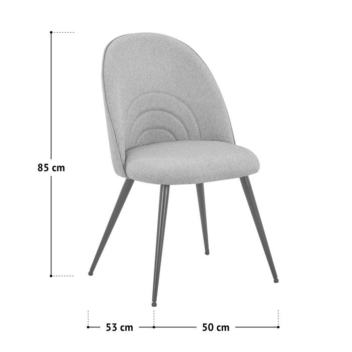 B-Ware ANITA 2er Set Esszimmerstühle Stoff Grau