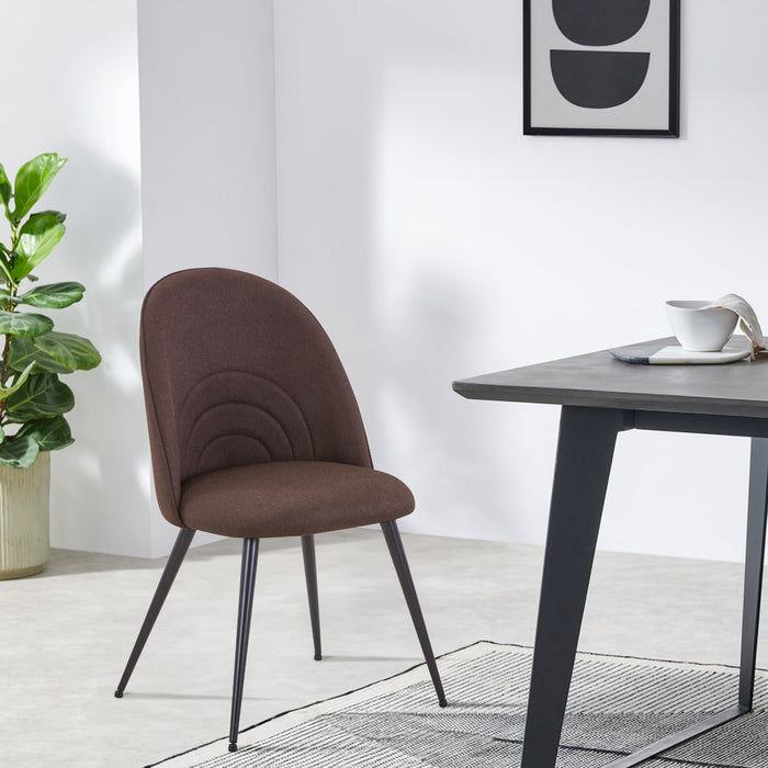 B-Ware ANITA 2er Set Esszimmerstühle Stoff Braun