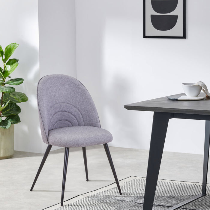 B-Ware ANITA 2er Set Esszimmerstühle Stoff Grau