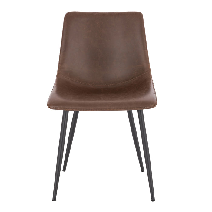 B-Ware MILES 2er Set Esszimmerstühle Kunstleder Braun